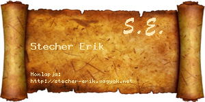 Stecher Erik névjegykártya