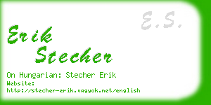 erik stecher business card